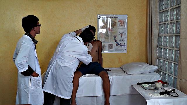 Asian anal gaping sucked by doctor while checking him