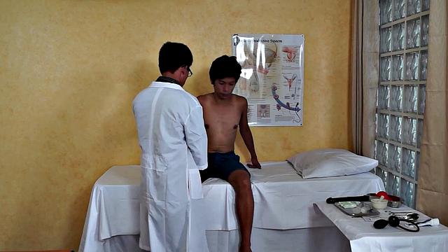 Asian anal gaping sucked by doctor while checking him