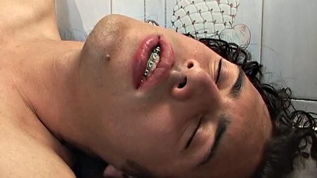 Latin twink strips before fingering and jerking off