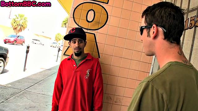 Straight ebony fooled by white lad