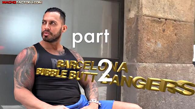 Darkko's ass gets put to the test when Viktor and Zeus decide to try their fists too. - Barcelona Bubble Butt Bangers 2