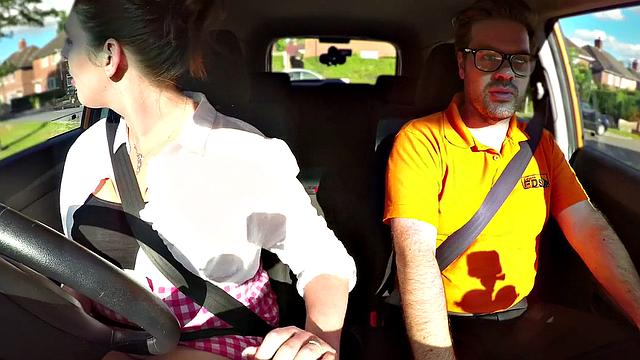 Busty curvy learner fucks to orgasm