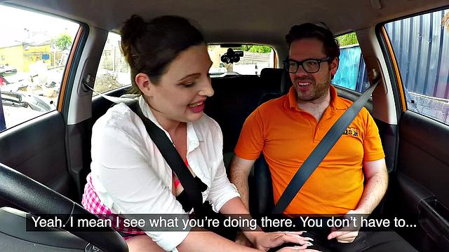 Busty curvy learner fucks to orgasm