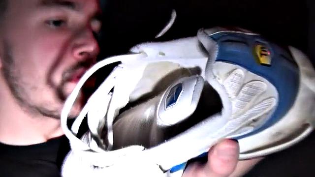 Sneakers fetish tattooed stud assfucked in club