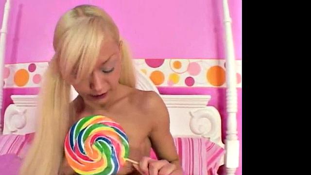 Lil Lexy Masturbates with Lollipop Solo