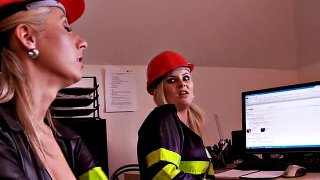 Uniform femdoms using strapon