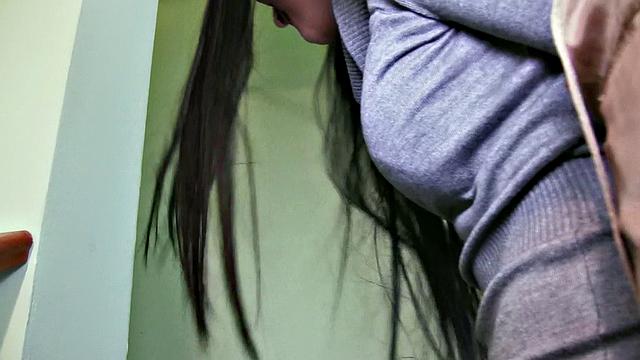 Watch this POV stranger fuck in the stairwell with glasses on