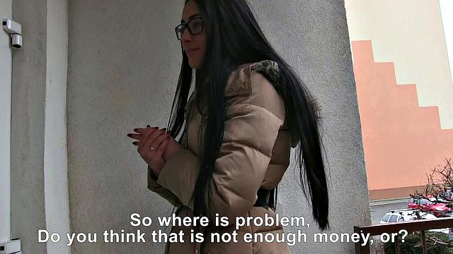 Watch this POV stranger fuck in the stairwell with glasses on