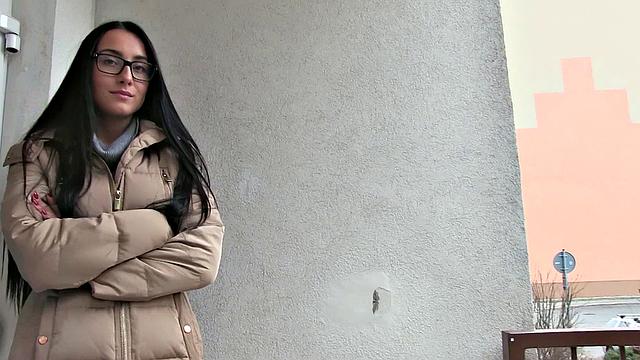 Watch this POV stranger fuck in the stairwell with glasses on