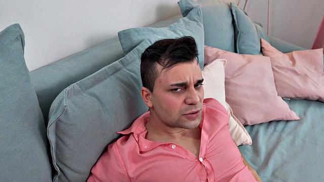 Inked busty babe sucks cock and gets banged in 3some