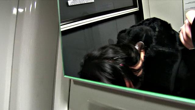 Raven-Haired Hottie Gets A Hot Cumshot On A Speeding Train