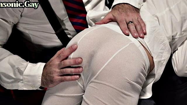 Elder mason tasting apprentice's butt
