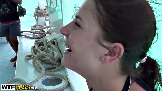 Brunette sucking and fucking