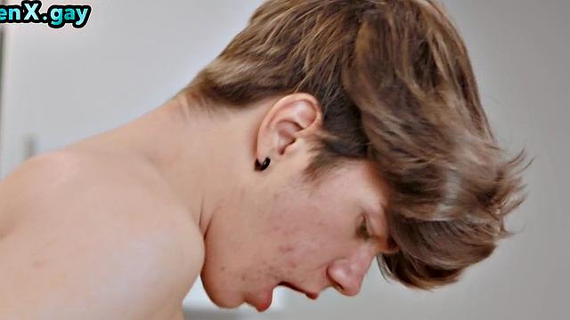 Twink barebacking man at party after getting caught