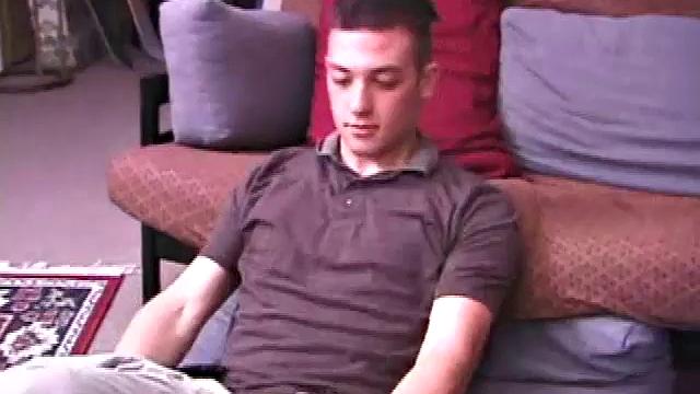 Jeremy has dark, brooding eyes The camera zooms in on his bulging crotch as he unbuckles his pants. Once naked, we enjoy excellent camera angles in what turns out to be a vigorous and athletic jerk off.