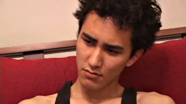 Emilio strokes his hard cock and shoots a big load into his hands