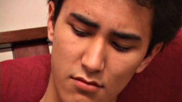Emilio strokes his hard cock and shoots a big load into his hands