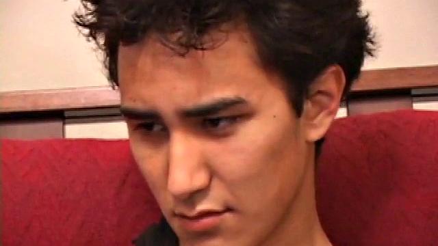 Emilio strokes his hard cock and shoots a big load into his hands
