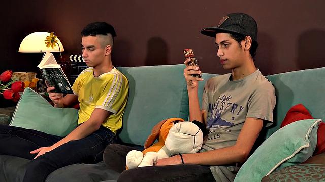 We watch as Latin boys Tommy and Francis make out on the couch, while stripping naked. Tommy stands and feeds his dick to Francis, who sucks on that big uncut meat until he's ready to hop on for a raw ride.