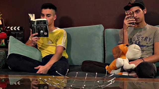 We watch as Latin boys Tommy and Francis make out on the couch, while stripping naked. Tommy stands and feeds his dick to Francis, who sucks on that big uncut meat until he's ready to hop on for a raw ride.