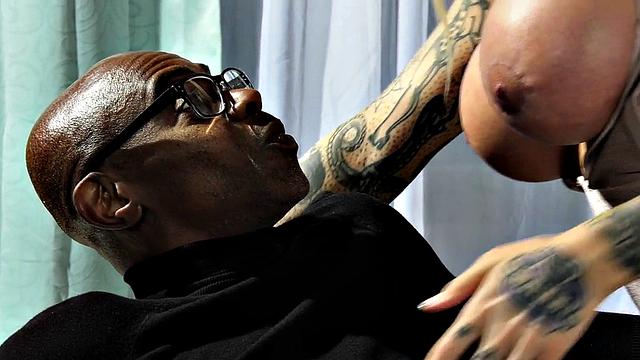 Interracial loving trans with big tits gets slammed with BBC