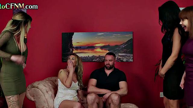 Naughty CFNM Brits Jerking and Sucking