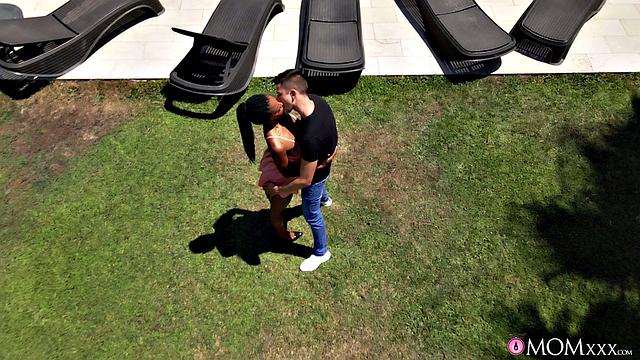 Intimate love with black MILF