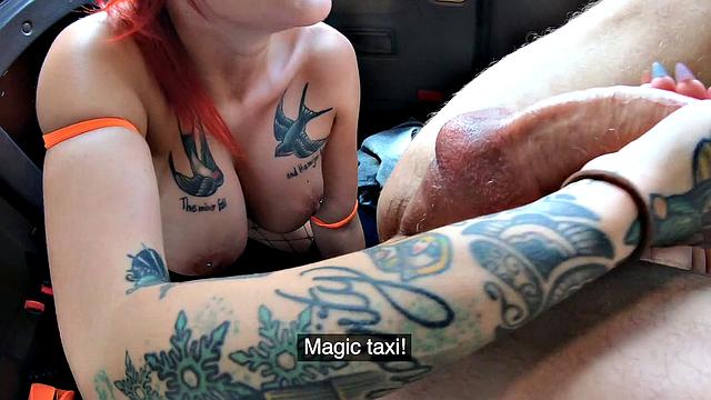 Blonde bombshells take turns getting their tight assholes drilled in filthy taxi foursome action