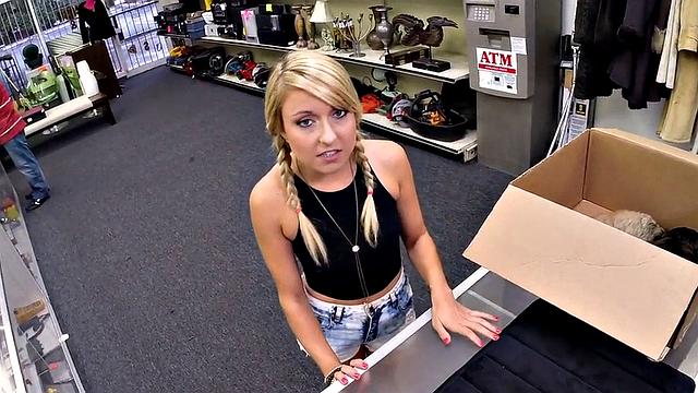 Kinky office babe gets her tight pussy pounded by BWC owner