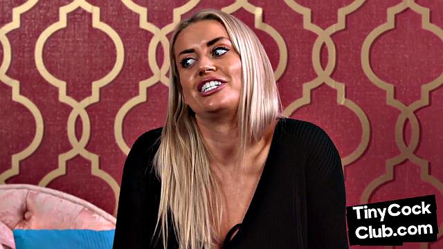 Pathetic tiny dick teased by British amateur