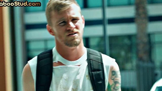 Tattooed stepbrother fucks weird stud in the asshole until cum