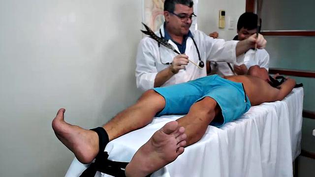 Jude has come to the Laughing Asians tickle clinic simply because he's so ticklish.