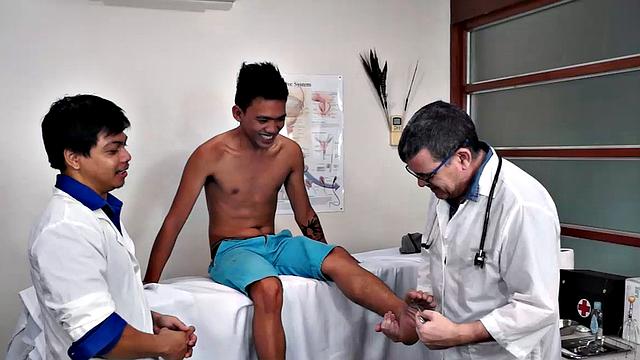 Jude has come to the Laughing Asians tickle clinic simply because he's so ticklish.