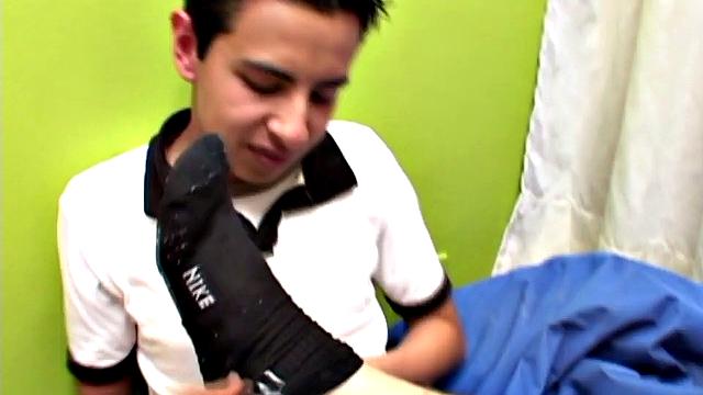 Sebastian and Henry have a foot fetish and it isn't long before the Latin twinks are sniffing socks, licking toes and foot fucking, as they strip naked.