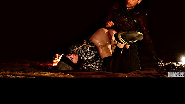 Anal training and paddling for bound virgin