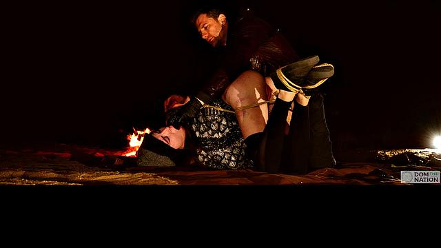 Anal training and paddling for bound virgin