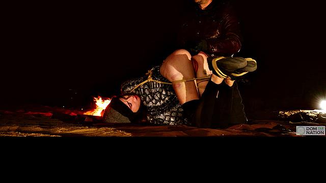 Anal training and paddling for bound virgin