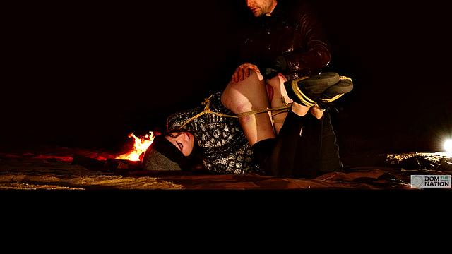 Anal training and paddling for bound virgin