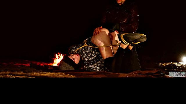 Anal training and paddling for bound virgin