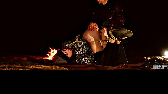 Anal training and paddling for bound virgin