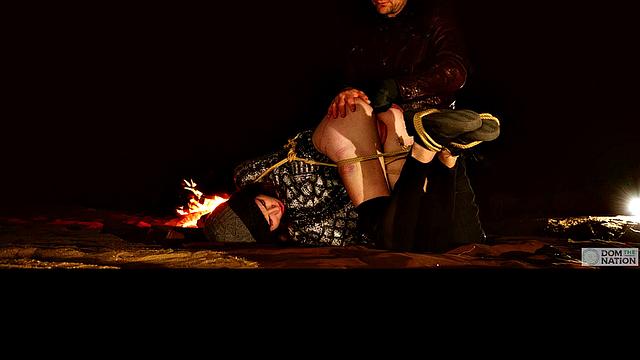 Anal training and paddling for bound virgin