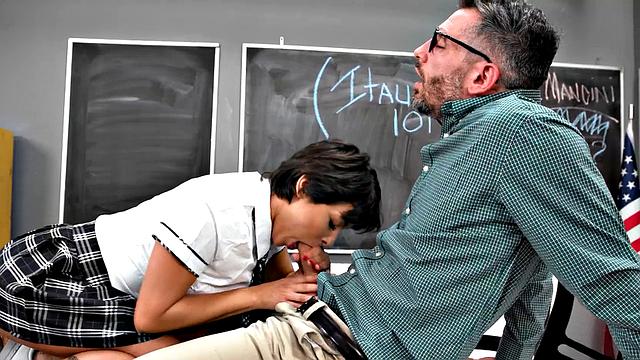 DEVILS FILM - Hot Teen Student Nicole Aria Complains About This One D By Her Teacher