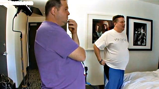 BBW tattooed amateur lady 3some fucked in hotel