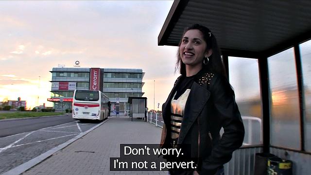 Shy chick with car is hungry for stranger's hard cock & gets pounded doggystyle outdoors