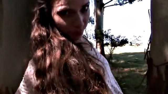 Lesbian Nina Playing with Pussy Outdoors