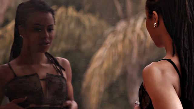 Black babe in stockings banged by guy after cocksucking