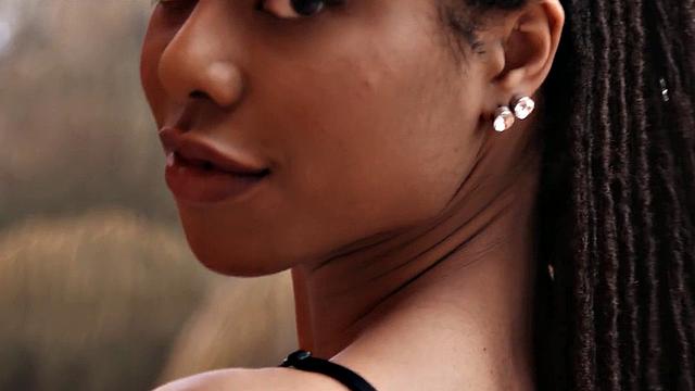 Black babe in stockings banged by guy after cocksucking