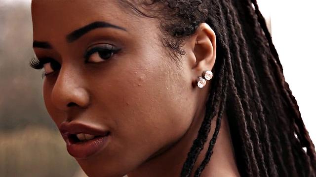 Black babe in stockings banged by guy after cocksucking