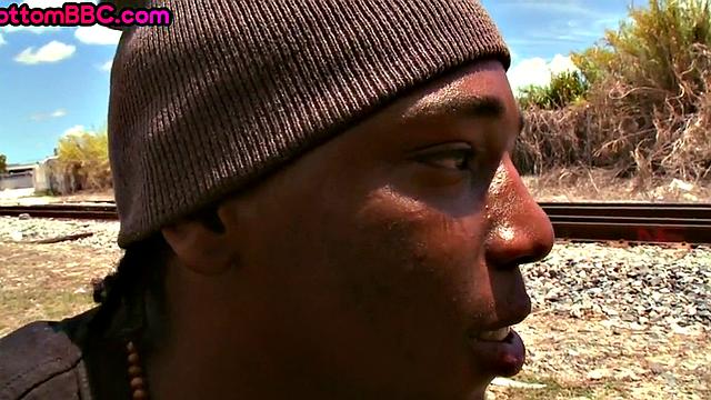 Real Black thug fucks IR bottom outdoors in van