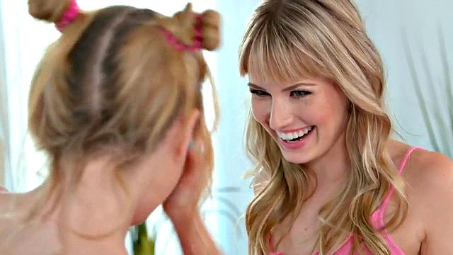 21yo small boobs tribbing each other after licking